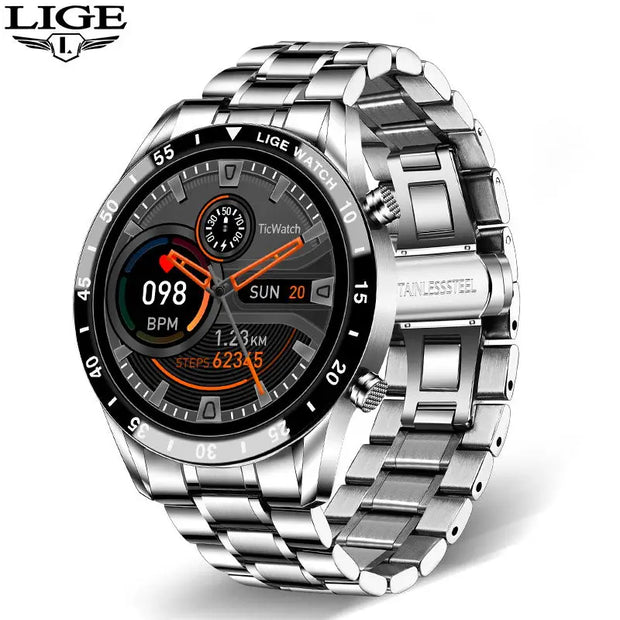 LIGE Smart Watch For Men Full Circle Touch Screen