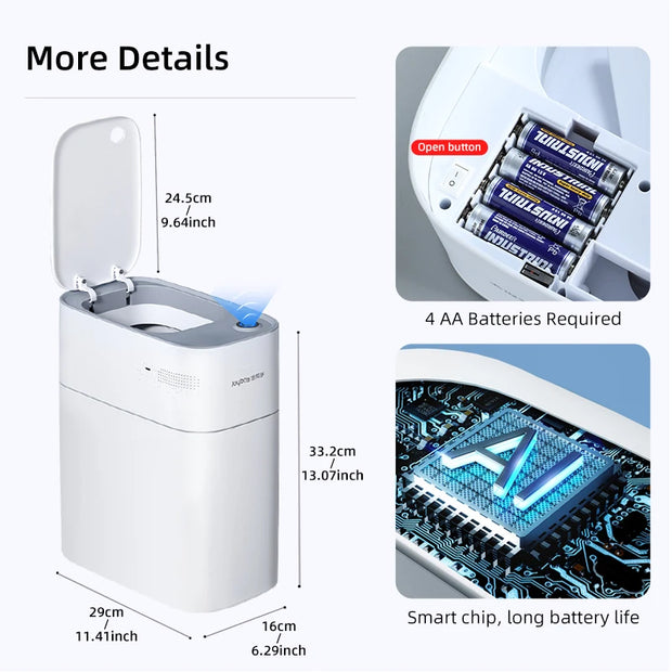 Smart 14L Bathroom Trash Can