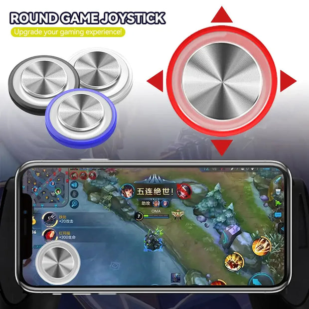 Round Game Joystick Universal Mobile Phone Rocker for Iphone Android Metal Button Controller Smartphone Suction Cup Gamepad