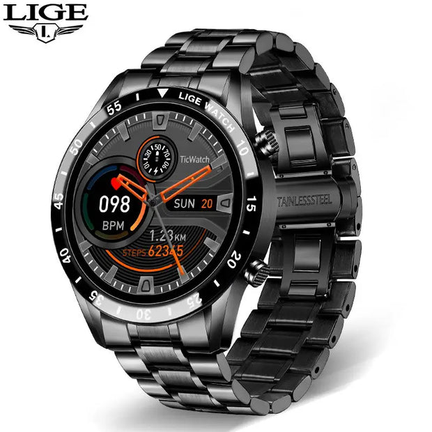 LIGE Smart Watch For Men Full Circle Touch Screen