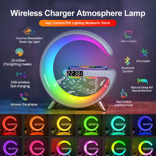 Zada™Smart Light LED Wireless Charger Bluetooth Speaker Alarm Clock